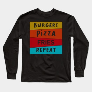 Burger Pizza Fries Long Sleeve T-Shirt